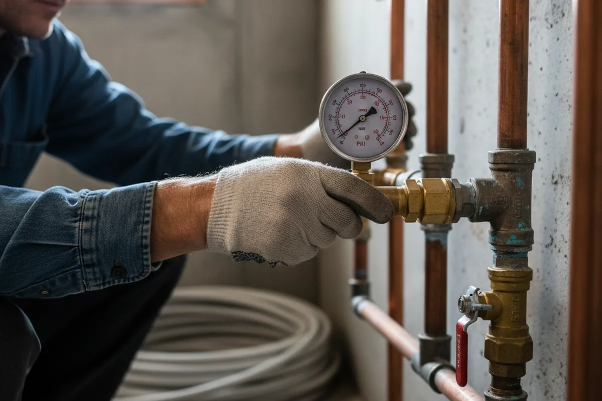 Pressure testing a repaired line during Water Line Repair in Monett